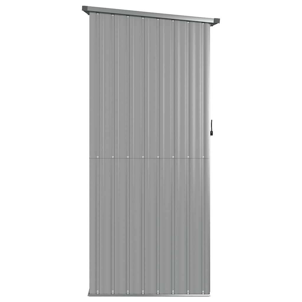 vidaXL Cobertizo de Jardín Cabaña Troncos Armario Herramientas Almacenamiento Exterior Patio Aire Libre Acero Galvanizado Gris 118,5x97x209,5 cm