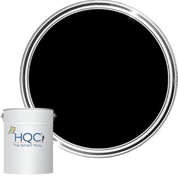 HQC Weather Shield Smooth Masonry Paint | 1L in 30+ Colours | Storm Proof, Scrub Resistance & Waterproof | Weatherproof Technology Designed with Acrylic Resin for Ultimate Protection Satin Black