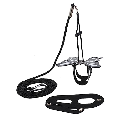 ノーブランド品 1 セット クライミングペット変身コスチューム 磁気爬虫類給餌棚 紋付き ロープ ホルダー 爬虫類水皿 ハリネズミ ひげを生やした の鎖 ハムスター トカゲ Pu Black