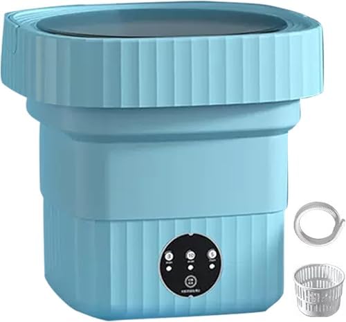 Portable Mini Washing Machine with 9L Capacity, Drainer Basket for Home, Camping & Travel - Compact, Lightweight, Efficient Clothes Cleaner
