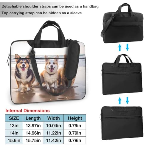 Maletín portátil para laptop 14 pulgadas Happy Dogs Beach miniatura 4