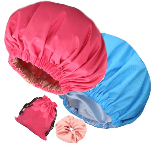 Bonnet de douche imperméable et réutilisable Genergy avec doublure satin anti-frisottis