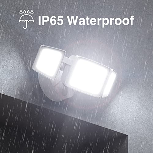 Onforu 80W LED Dusk to Dawn Flood Lights,8000LM White Exterior Security Outdoor Lighting,IP65 Waterproof Outdoor 3 Adjustable Heads Photocell Light Fixture,6500K Floodlight for Garage,Patio,Yard - Image 5