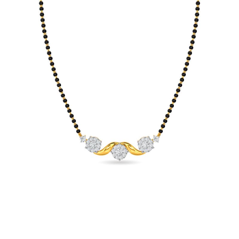 Image of KISNA JEWELS 14KT|18KT BIS Hallmark Pure Gold and Diamond Mangalsutra For Women