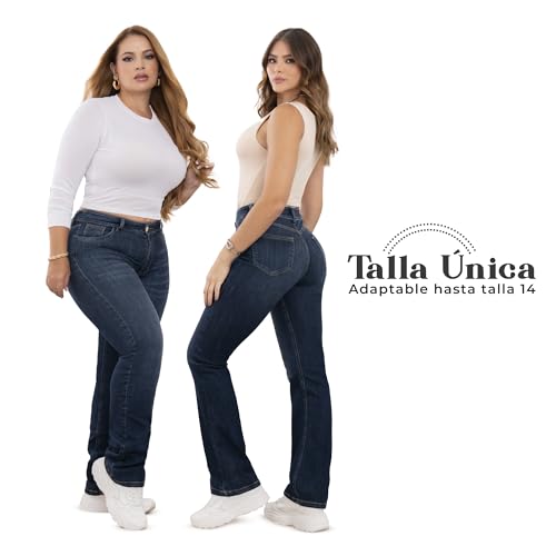 Trucco’s High-Waisted Straight-Leg Blue Jeans – One Size, Stretch Fit, Timeless Style & Comfort2