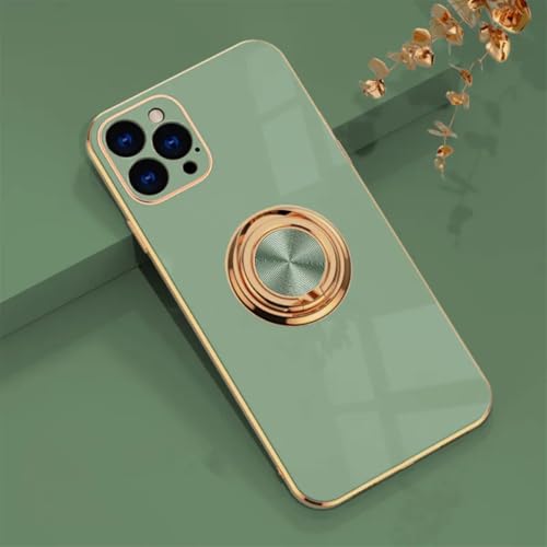 Coque silicone iPhone XS vert clair souple avec bague