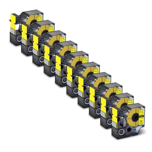 Ruban flexible nylon 19mm noir jaune pour étiqueteuse 4200 10pcs