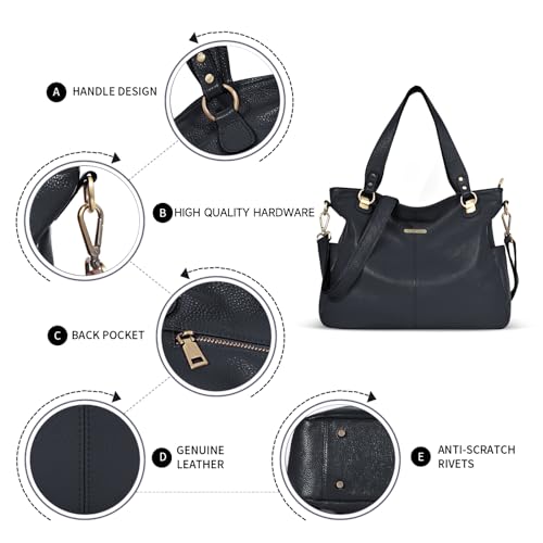 Bolso Hobo de Cuero Genuino para Mujer miniatura 6