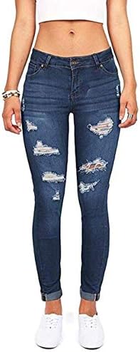 Women's Hight Waisted Butt Lift Stretch Ripped Skinny Jeans Distressed Denim Pant