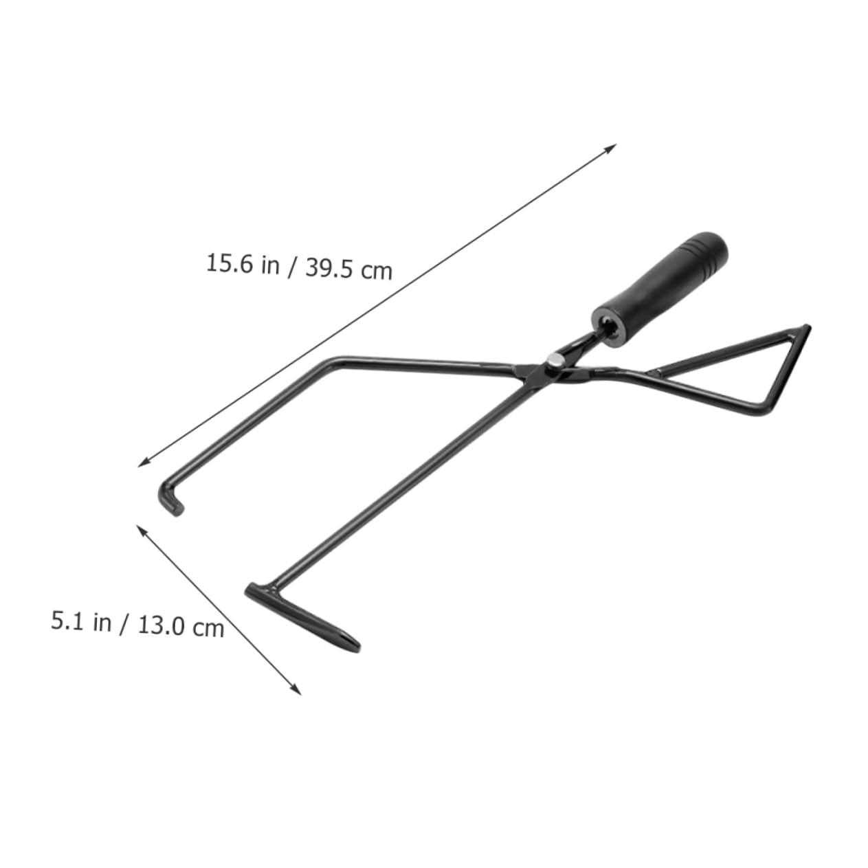 Pinza para Carbón de Camping con Mango de Madera y Hierro Negro | 1 Pieza, Uso en Barbacoa y Chimenea Exterior, para Fiestas y Fogatas al Aire Libre