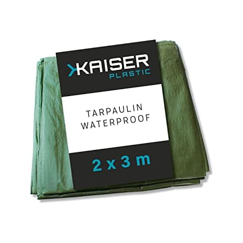 KAISER PLASTIC® Fabric Tarpaulin | Xtra Strong | 2 x 3 m | Protective Tarpaulin | Green and Tear-Resistant Cover