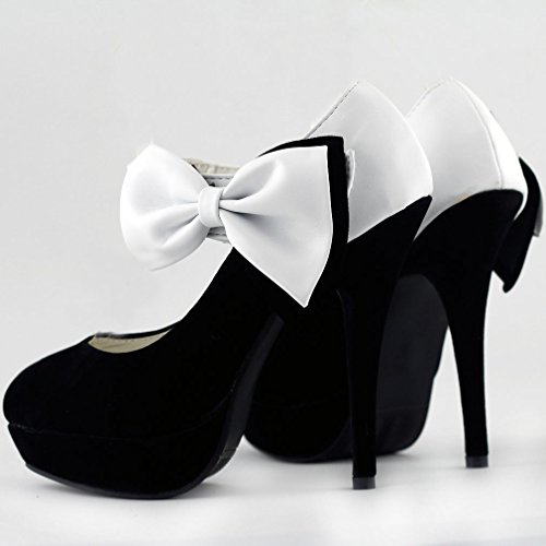 SHOW STORY Sexy Ladies Bow Ankle Strap Stiletto Platform Pumps Shoes,LF304124