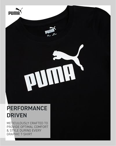 Image of PUMA Girls T-Shirt - Core Logo T-Shirt for Girls - Basic Athletic Crewneck Short Sleeve Tee (7-16)