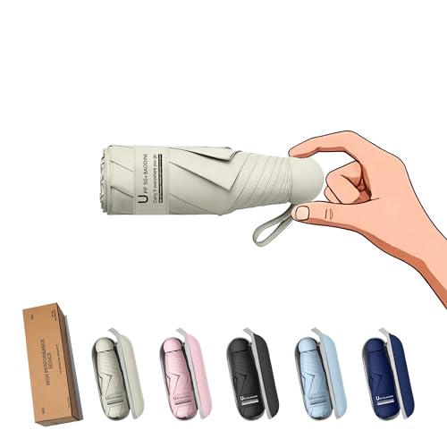 BAODINI Travel Essentials Mini Umbrella for Purse With Case Small