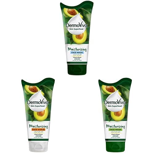 DermoViva Moisturizing Vitamin Boost Avocado Face Mask - 150 ml + DermoViva Moisturizing Vitamin Boost Avocado Face Scrub - 150 ml + DermoViva Moisturizing Vitamin Boost Avocado Face Wash - 150 ml