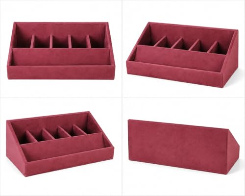 Image of La Trove 5 Slot Belt Organizer Display Tray for Men, Dark Pink | Stackable tray keeps formal, casual and leather belts arranged neatly in wardrobe, closet, drawer, dresser or dressing table