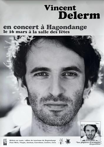 Affiche Vincent DELERM En Concert 2006 Idéale pour Salon et Bureau