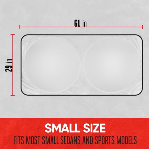 Image of Motor Trend Pop-Up Windshield Sun Shade for Car- Foldable, Collapsible Sun Visor with Storage Bag - Small Size (61 x 29 Inches)