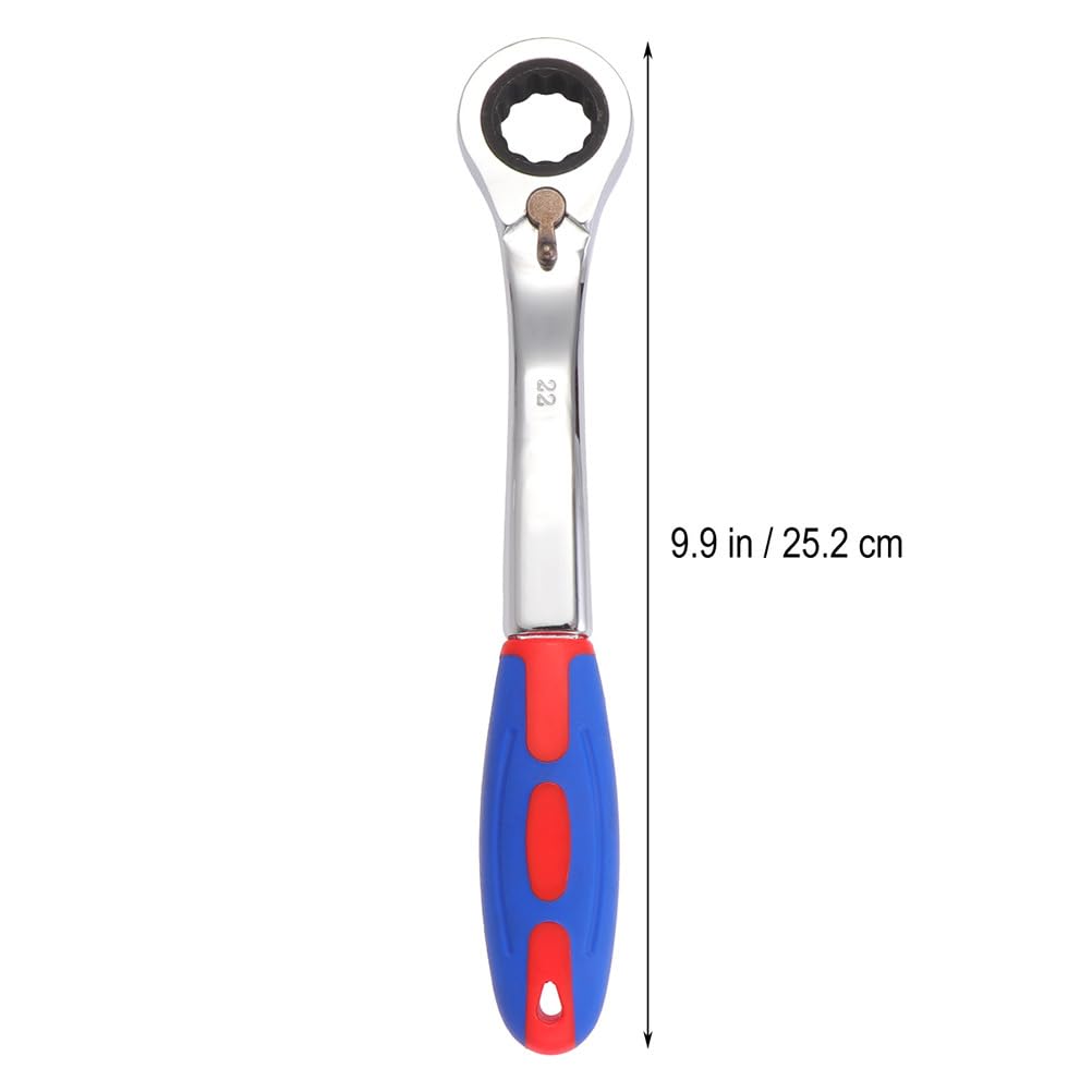 Hemobllo Ratchet Wrench - 22mm Ratcheting Combination Wrench Flex Head Ratchet Wrench Tool Plastic Handle Quick-Release Reversible Ratcheting Wrench