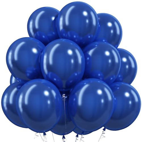 Image of Togvu Navy Blue Balloons, 50Pack 12 Inch Dark Blue Latex Party Balloons for Birthday Graduation Retirement Sports Bachelorette Party Decorations Supplies