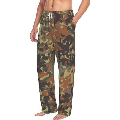 Beige Military Flecktarn Camouflage Men'S Pajama Pants Soft Pj Sleepwear Pants For Men2