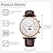 Avaner Men's Leather Strap Watches: Analog Quartz Classic Wrist Watches with Three-Eye Dials and Date