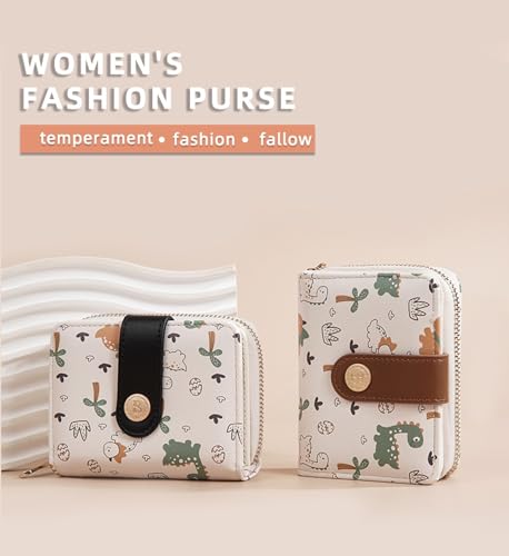 Fashion Ladies,light Luxury, Fresh and Fragrant Women's Wallet, Fashionable Cute Dinosaur Pu Purse,zipper Clutch/4.7 * 3.7in2