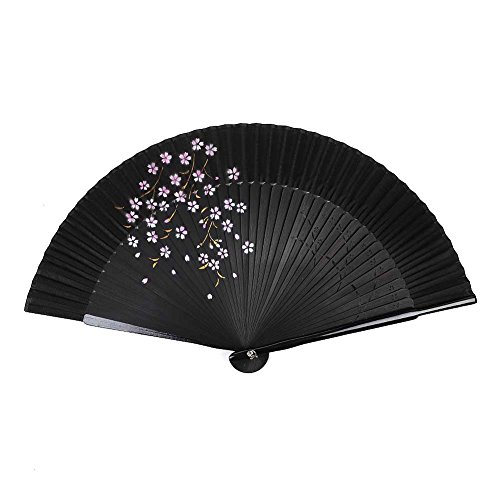 IBLUELOVER Handheld Folding Fans for Girls Women Flowers Pattern Performance Hand Held Folding