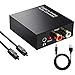 Conversor de audio digital analógico, 192 Khz, adaptador óptico RCA de coaxial, señales de audio digitales SPDIF a analógico RCA L/R y Jack 3,5 mm (cables ópticos y incluidos)