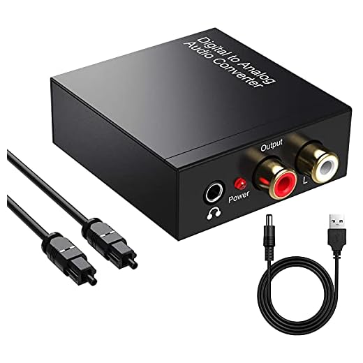 Conversor de audio digital analógico, 192 Khz, adaptador óptico RCA de coaxial, señales de audio digitales SPDIF a analógico RCA L/R y Jack 3,5 mm (cables ópticos y incluidos)