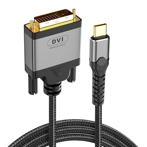 LBSC USB C to DVI Cable 6.6 ft - Support 4K@30Hz 32 AWG Durable Cable,Type-C to DVI Adapter for Monitors, Projectors and Other Devices