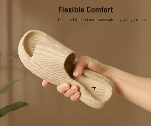 Image of Kraasa Cloudfoam Pillow Slippers for Men Non Slip Quick Drying Shower Slides Bathroom Sandals | Ultra Cushion | Thick Sole