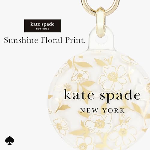 Image of kate spade new york AirTag Holder with Gold Ring Clip - Sunshine Floral
