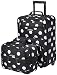 Rockland Fashion Softside Upright Luggage Set, Black Dot