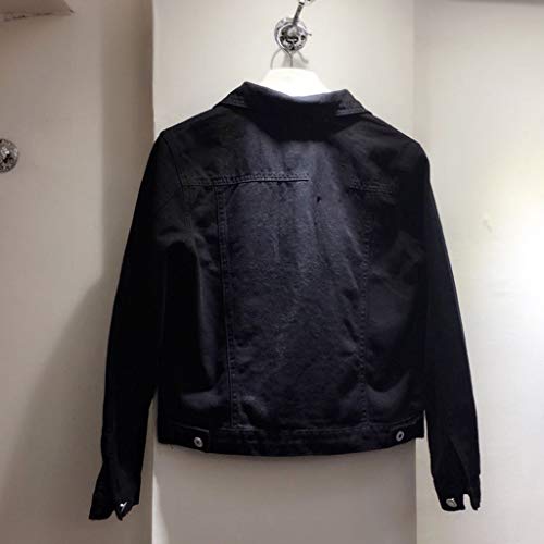 Jaqueta casual fashion botões jeans cardigã feminino lapela sólida jeans moda feminina jaqueta jeans