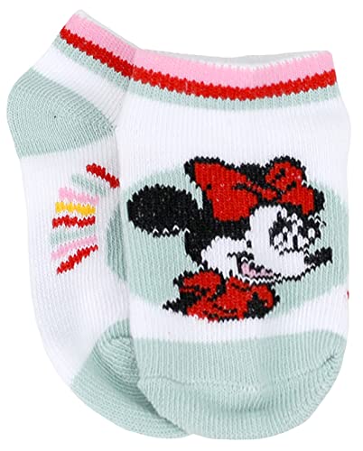 Disney Girl's Minnie Mouse 5 Pack No Show Socks (X-Small, Red)3