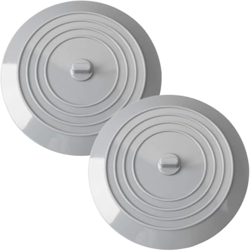 2PCS Universal Bath Stopper, 6 Recyclable Silicon Drain Stopper | Upgraded Plug Cover for Kitchen Sink & Basin, Bathrooms and Laundries (2*Grey)