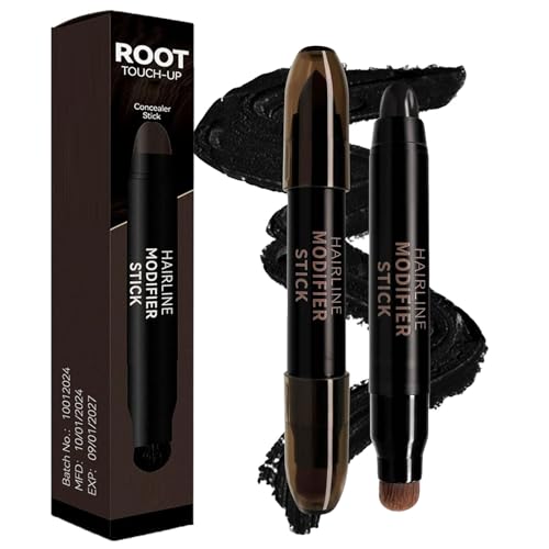 Revyn Root Cover-up Stick, bâton de couleur de racine, bâtons de couverture de cheveux gris instantanés, correcteur naturel pour la cheveux, pinceau à cheveux à double extrémité (1PcA)