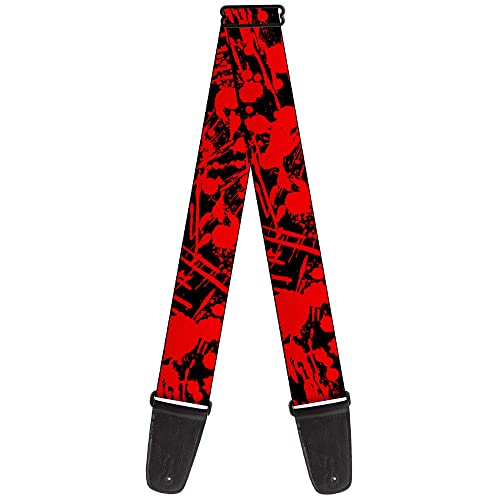 Buckle-Down GS-W31921 Gitarrengurt Splatter Black Red 2 Zoll...
