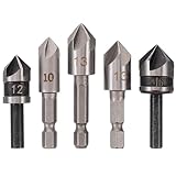 5Pcs Countersink Drill Bit Set for Woodworking Precision Chamfering Tools for Carpentry and Metal Fabrication Versatile Deburring