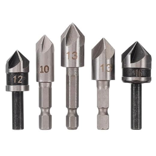 5Pcs Countersink Drill Bit Set for Woodworking Precision Chamfering Tools for Carpentry and Metal Fabrication Versatile Deburring