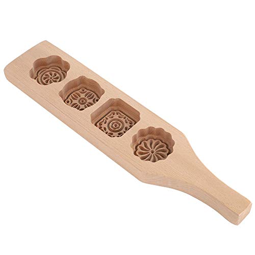 TOPINCN Forma do ciastek księżycowych, święta w połowie jesieni, drewniana forma do ciasta, fasola, mung, narzędzia do pieczenia skórki lodowej (#1)
