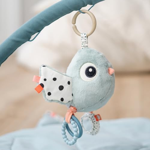 Done by Deer Sensorisches Aktivitätsspielzeug Birdee Blau - Lustige Farben und hohe Kontraste zur visuellen Stimulation, ab 0 Monaten - perfekt für die Entwicklung des Sehvermögens Ihres Neugeborenen