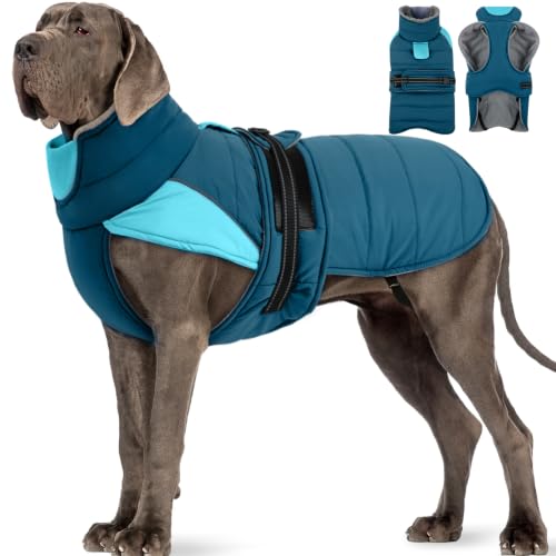 Image of MIGOHI Warm Large Dog Jacket,Waterproof Dog Winter Coat, Teal, XXXL
