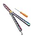 Farfalla formazione coltello in acciaio INOX, Rainbow Blunt balisong pratica tasca coltelli Trainer Tool