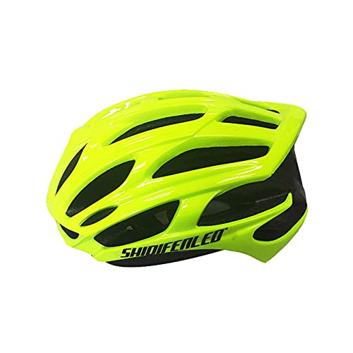 Casque de vélo adulte, casque de vélo pour adultes hommes / femmes léger Microshell Design casque de vélo de route casque de protection de sécurité avec bouches d'aération, 58-62 CM (Jaune fluo) Cover