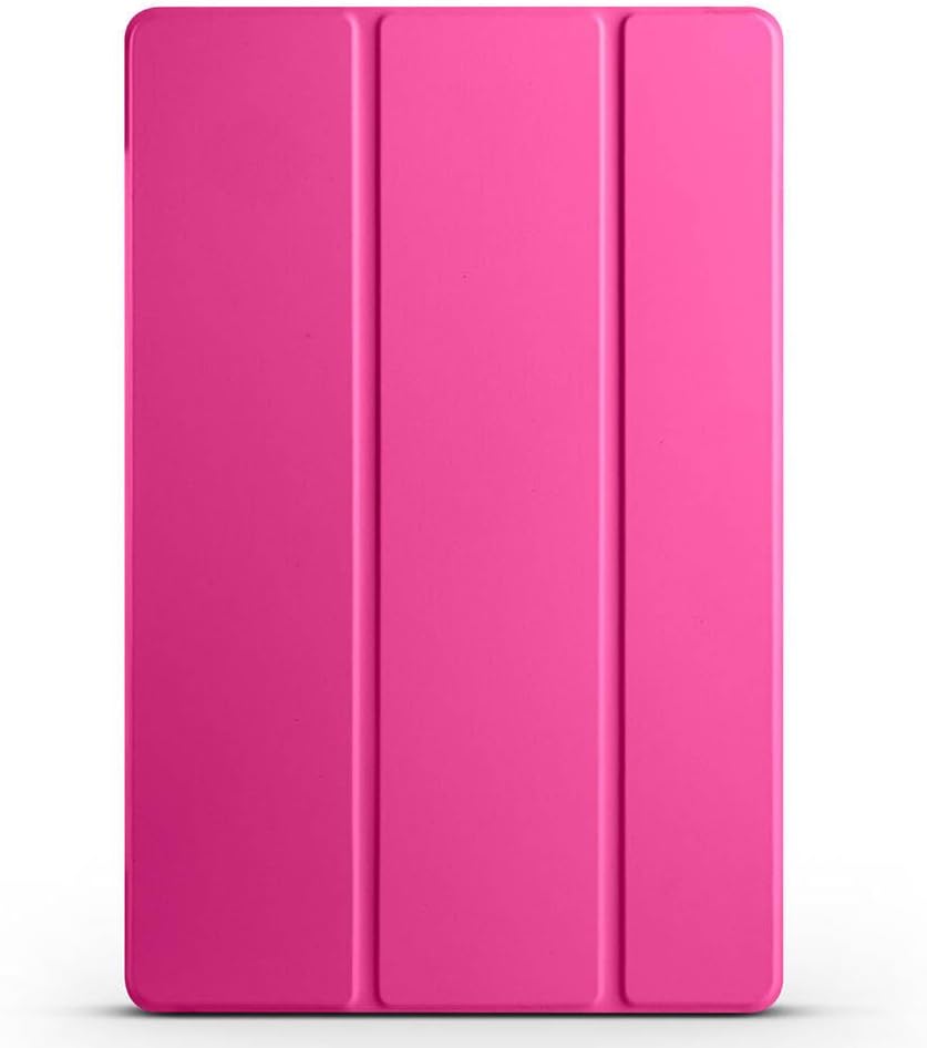 Babilden Samsung Galaxy Tab S9 FE Plus/Galaxy Tab S10 Plus Tablet ile Uyumlu Tablet Kılıfı Smart Cover Uyku Modlu Standlı Arkası Sert Şeffaf Kapak Pembe