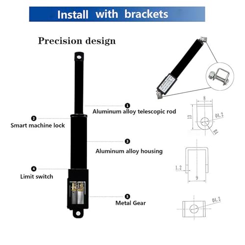 Urant 003 Mini 12V 1.2 "Stroke Electric Linear Actuator, 60N(13.4Lbs),Speed 15Mm/S Linear Motion Actuator,Waterproof Linear Actuator thumb #2