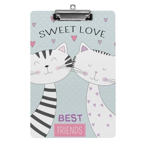 Presse-papiers deux chats mignons avec pince A4 pour organiser vos documents de bureau