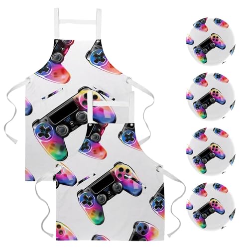 Tablier de cuisine pour restaurant et nettoyage avec motif fluorescent
